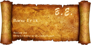Banu Erik névjegykártya